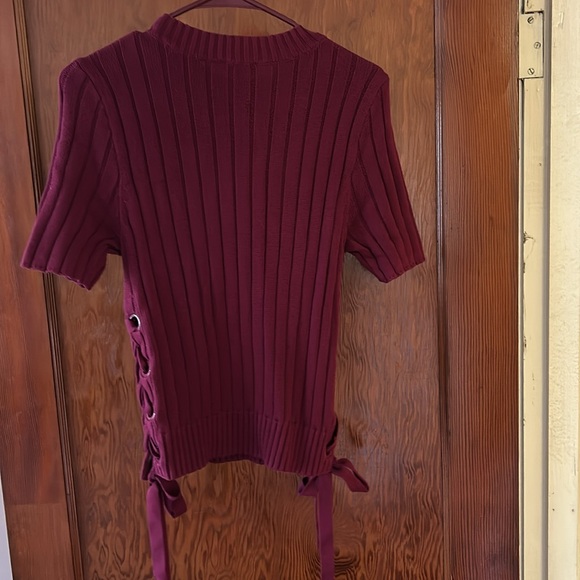 Express Burgundy Knit Sweater - Picture 3 of 5